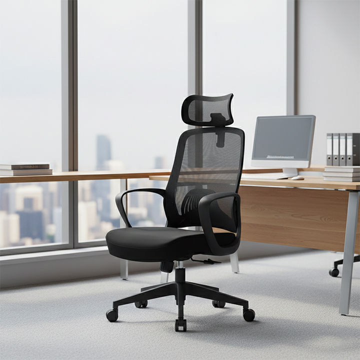 Modern Minimalist High-Back Ergonomic Desk Chair: Adjustable Headrest Gaming Chair - Height-Adjustable Swivel Chair For Home Office