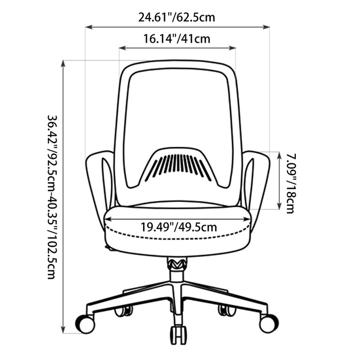 Modern Minimalist Mid-Back Desk Chair: Ergonomic Gaming Chair - Breathable Mesh Height-Adjustable Swivel Chair For Home Office