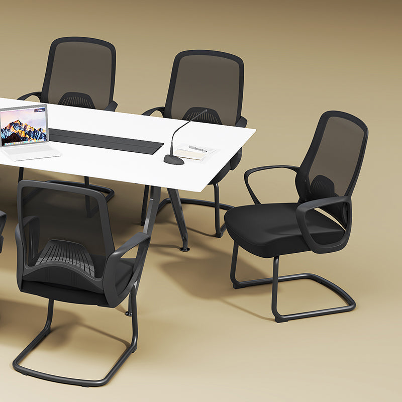Modern Minimalist Executive Visitor Chair: Black Mesh Desk Chair - Ergonomic Backrest Office Chair For Home Office