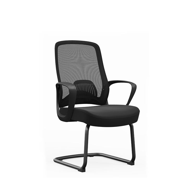 Modern Minimalist Executive Visitor Chair: Black Mesh Desk Chair - Ergonomic Backrest Office Chair For Home Office
