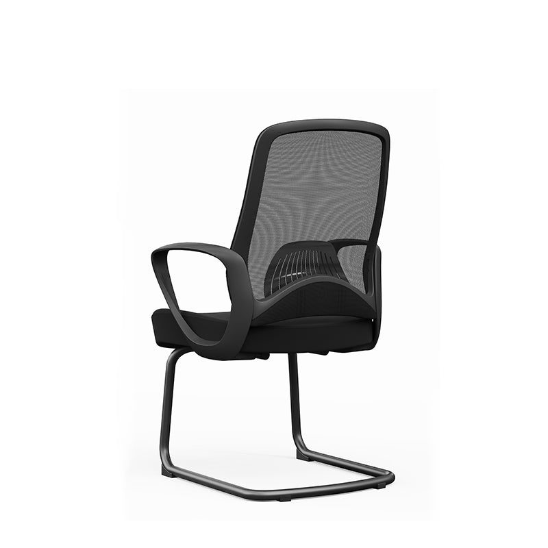 Modern Minimalist Executive Visitor Chair: Black Mesh Desk Chair - Ergonomic Backrest Office Chair For Home Office