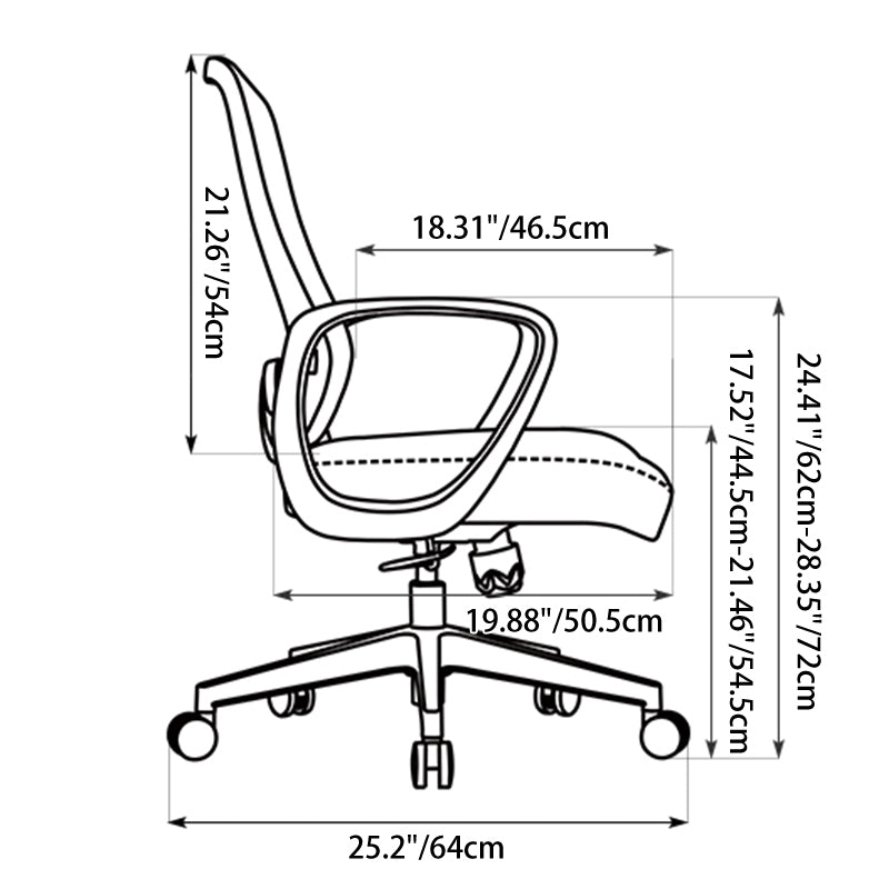 Moderner minimalistischer Schreibtischstuhl mit mittelhoher Rückenlehne: Ergonomischer Gaming-Stuhl – Drehstuhl mit verstellbarer Kopfstütze &amp; Lendenwirbelstütze fürs Homeoffice 