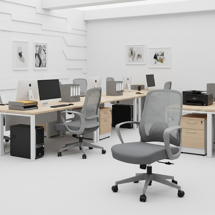 Modern Minimalist Mid-Back Desk Chair: Ergonomic Gaming Chair - Adjustable Headrest & Lumbar Support Swivel Chair For Home Office