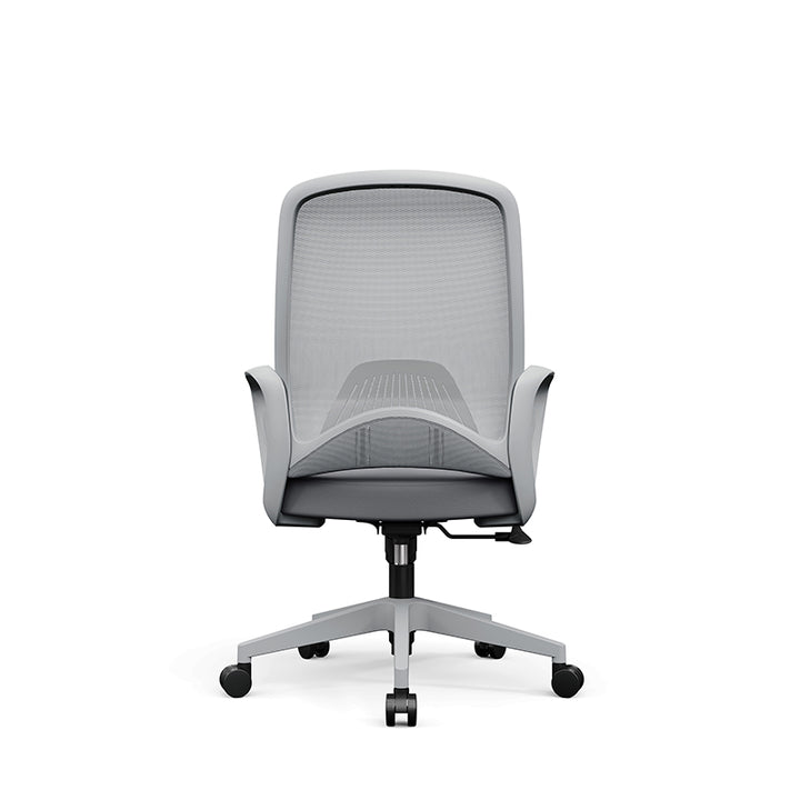 Moderner minimalistischer Schreibtischstuhl mit mittelhoher Rückenlehne: Ergonomischer Gaming-Stuhl – Drehstuhl mit verstellbarer Kopfstütze &amp; Lendenwirbelstütze fürs Homeoffice 