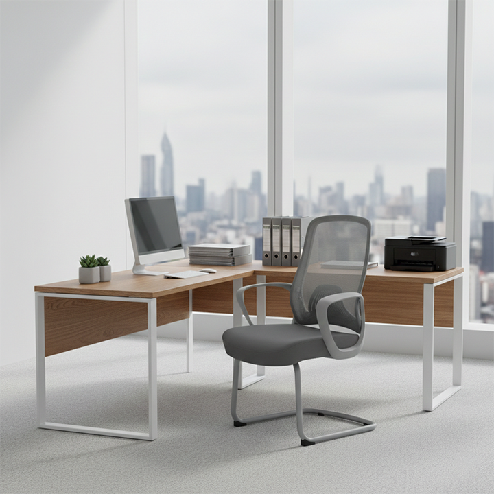 Modern Minimalist Executive Reception Chair: Breathable Mesh Gaming Chair - Ergonomic Swivel Desk Chair For Home Office