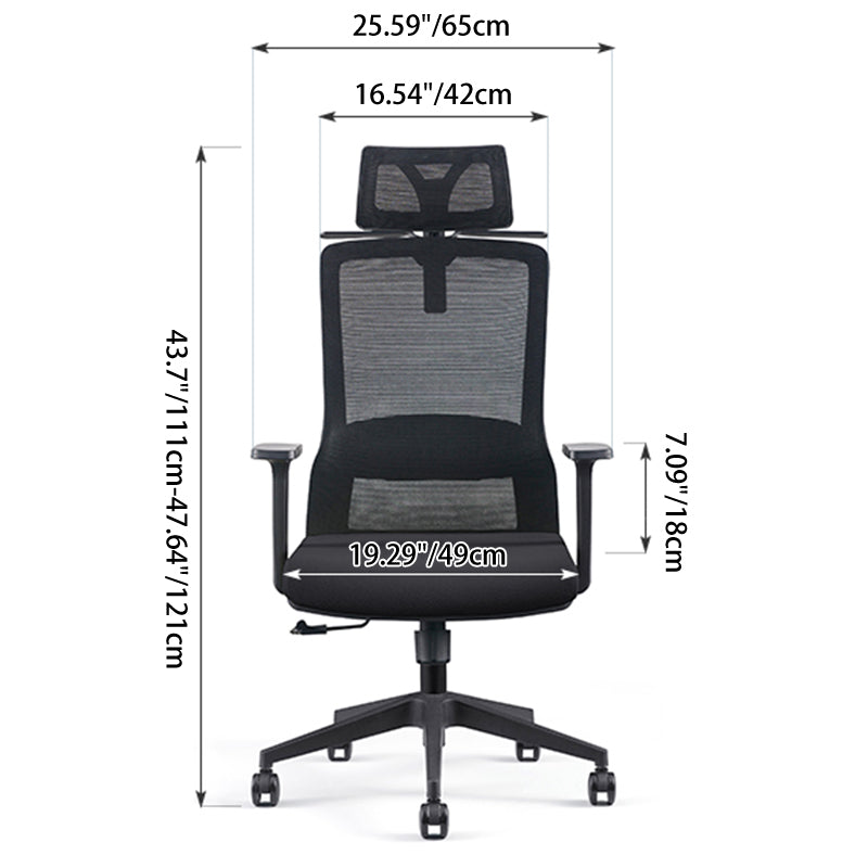Moderner minimalistischer schwarzer Schreibtischstuhl mit hoher Rückenlehne: höhenverstellbare Kopfstütze – ergonomischer drehbarer Gaming-Stuhl fürs Homeoffice 