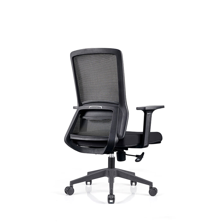 Modern Minimalist Mid-Back Black Desk Chair: Breathable Mesh Fabric - Ergonomic Swivel Gaming Chair For Home Office