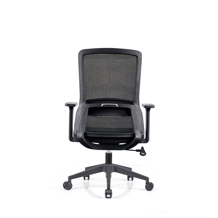 Modern Minimalist Mid-Back Black Desk Chair: Breathable Mesh Fabric - Ergonomic Swivel Gaming Chair For Home Office