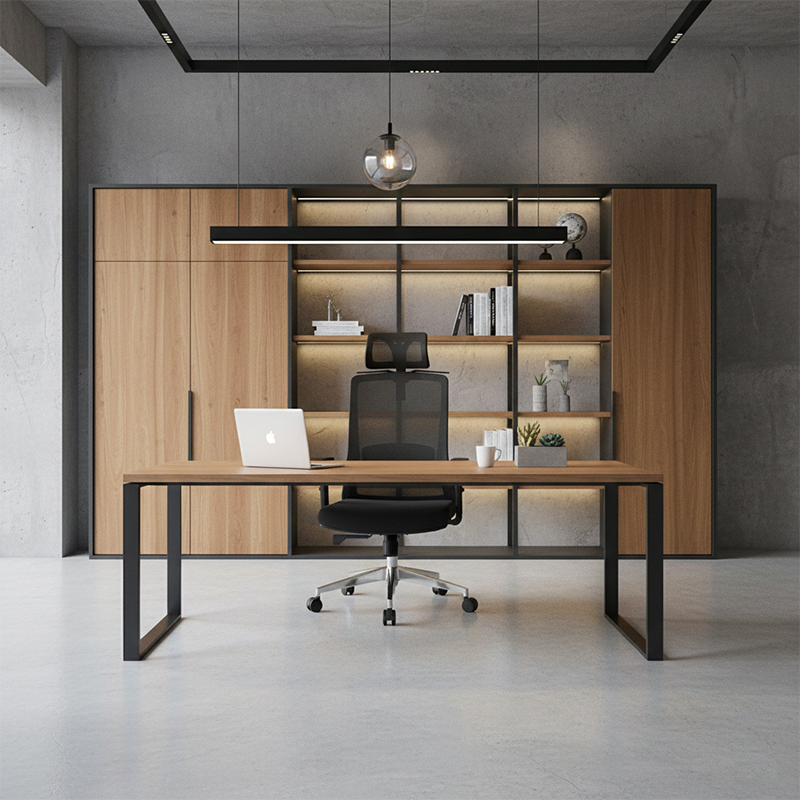 Modern Minimalist Black High-Back Desk Chair: Height-Adjustable 2D Armrests - Ergonomic Gaming Chair For Home Office