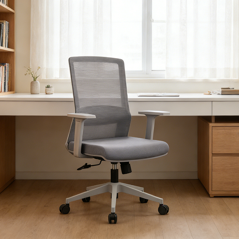 Modern Minimalist Mid-Back Mesh Desk Chair: Ergonomic Design - Swivel Height-Adjustable Gaming Chair For Home Office