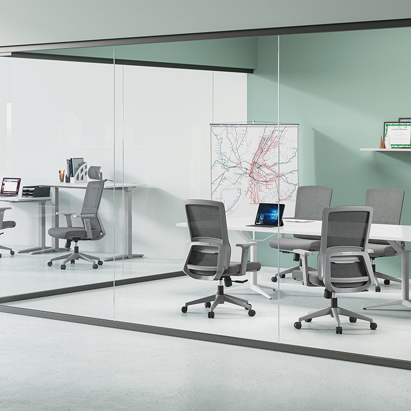 Modern Minimalist Mid-Back Mesh Desk Chair: Ergonomic Design - Swivel Height-Adjustable Gaming Chair For Home Office