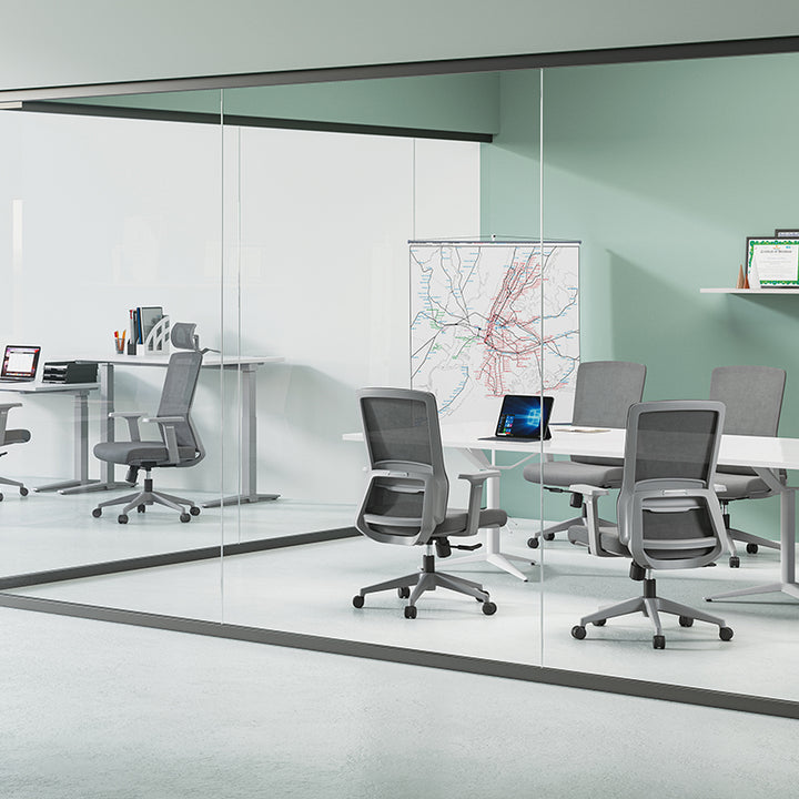 Modern Minimalist Mid-Back Mesh Desk Chair: Ergonomic Design - Swivel Height-Adjustable Gaming Chair For Home Office