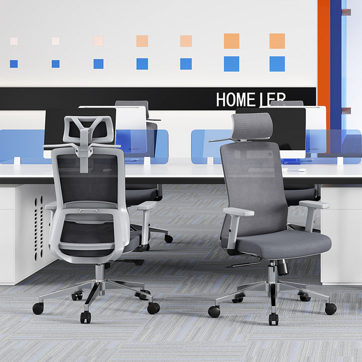 Modern Minimalist High-Back Mesh Desk Chair: Adjustable Headrest With Coat Rack - Ergonomic Swivel Gaming Chair For Home Office