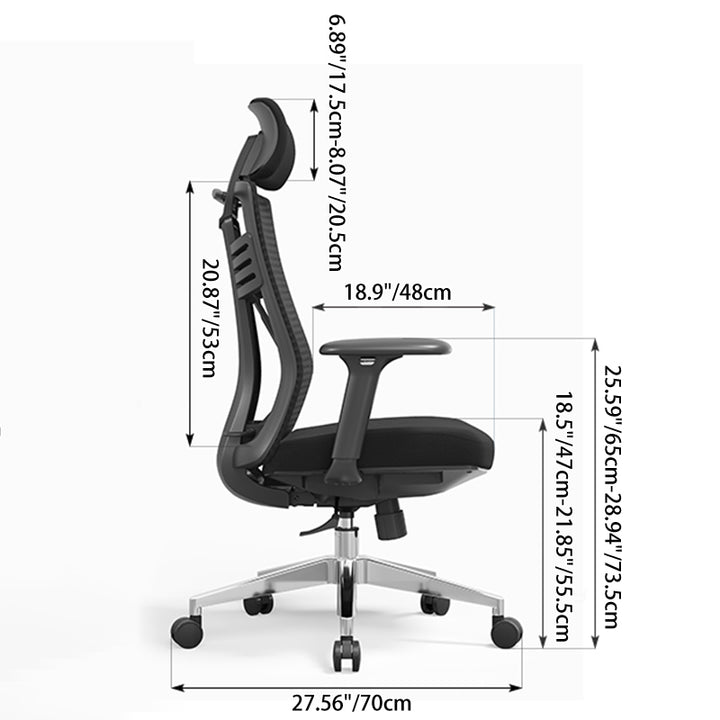 Moderner minimalistischer Schreibtischstuhl mit hoher Rückenlehne aus Mesh: quadratisch-konischer Fuß aus Aluminiumlegierung – ergonomischer drehbarer Gaming-Stuhl fürs Homeoffice 