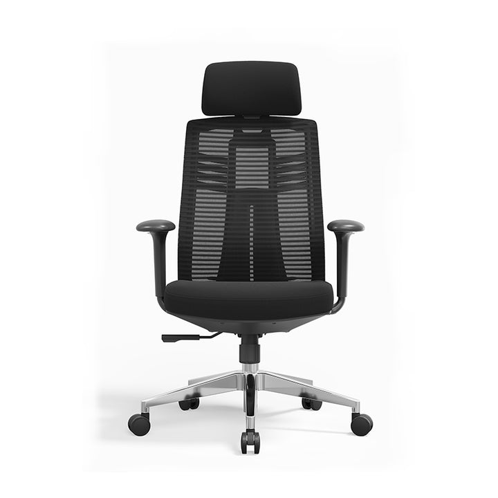 Moderner minimalistischer Schreibtischstuhl mit hoher Rückenlehne aus Mesh: quadratisch-konischer Fuß aus Aluminiumlegierung – ergonomischer drehbarer Gaming-Stuhl fürs Homeoffice 