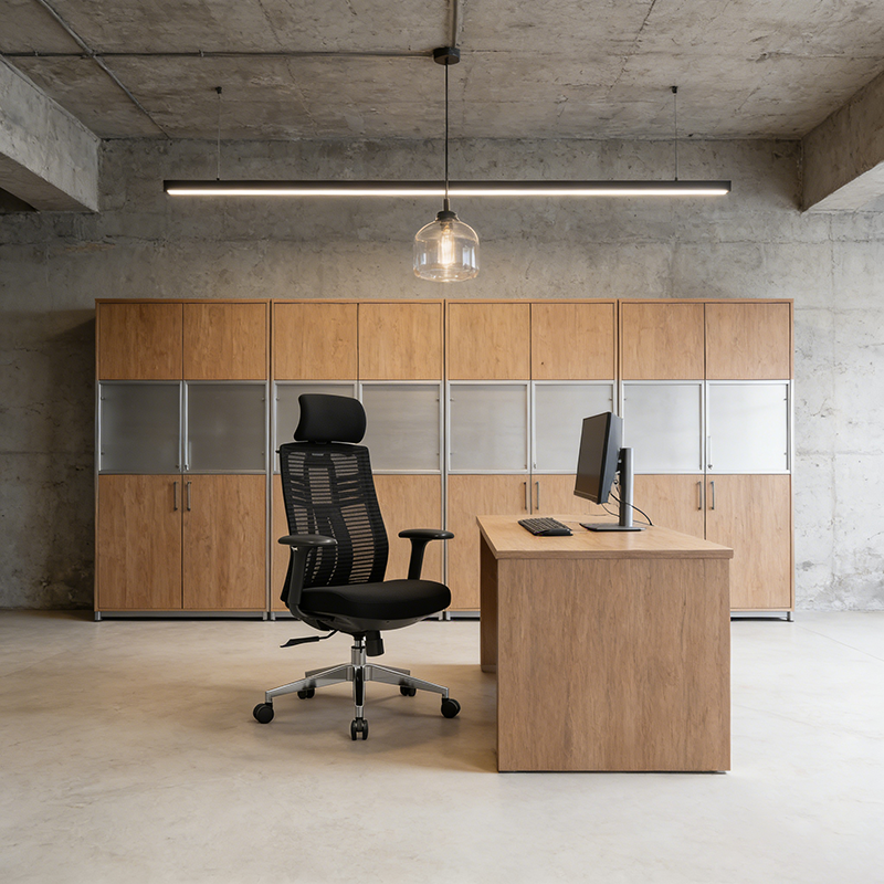 Moderner minimalistischer Schreibtischstuhl mit hoher Rückenlehne aus Mesh: quadratisch-konischer Fuß aus Aluminiumlegierung – ergonomischer drehbarer Gaming-Stuhl fürs Homeoffice 