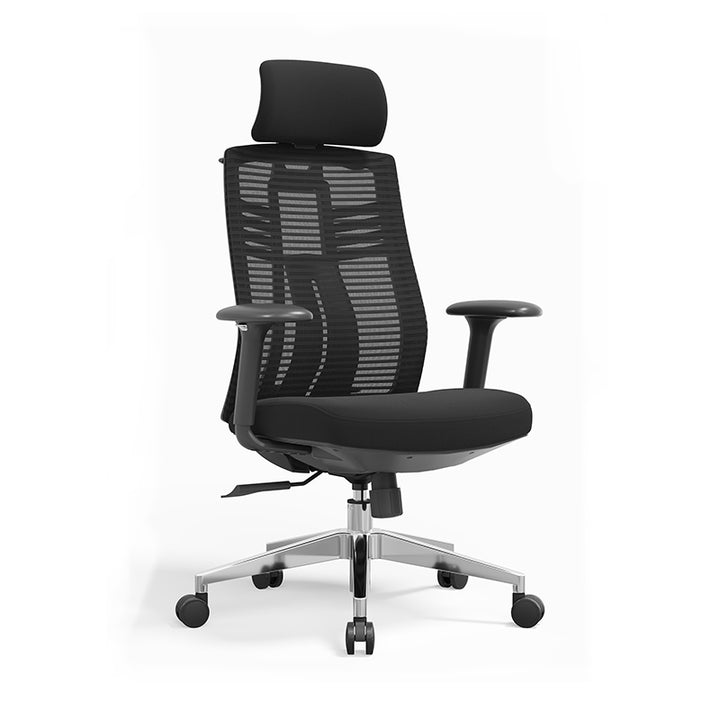 Moderner minimalistischer Schreibtischstuhl mit hoher Rückenlehne aus Mesh: quadratisch-konischer Fuß aus Aluminiumlegierung – ergonomischer drehbarer Gaming-Stuhl fürs Homeoffice 
