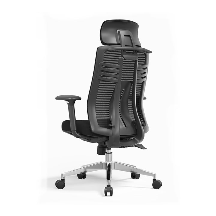 Moderner minimalistischer Schreibtischstuhl mit hoher Rückenlehne aus Mesh: quadratisch-konischer Fuß aus Aluminiumlegierung – ergonomischer drehbarer Gaming-Stuhl fürs Homeoffice 