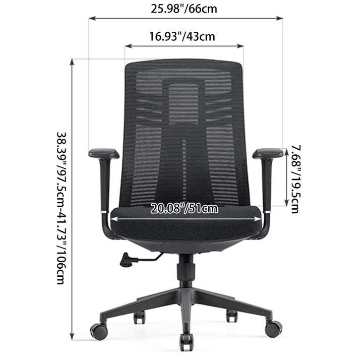 Modern Minimalist Swivel Mesh Desk Chair: Backrest & Armrests - Ergonomic Gaming Chair For Home Office