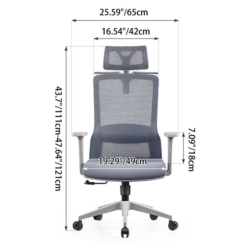 Modern Minimalist Ergonomic High-Back Desk Chair: Height-Adjustable Headrest &amp; Coat Hook - Breathable Mesh Fabric Gaming Chair For Home Office