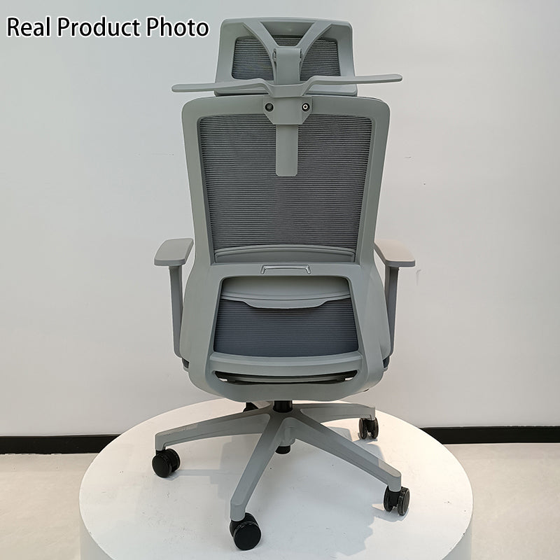 Modern Minimalist Ergonomic High-Back Desk Chair: Height-Adjustable Headrest &amp; Coat Hook - Breathable Mesh Fabric Gaming Chair For Home Office