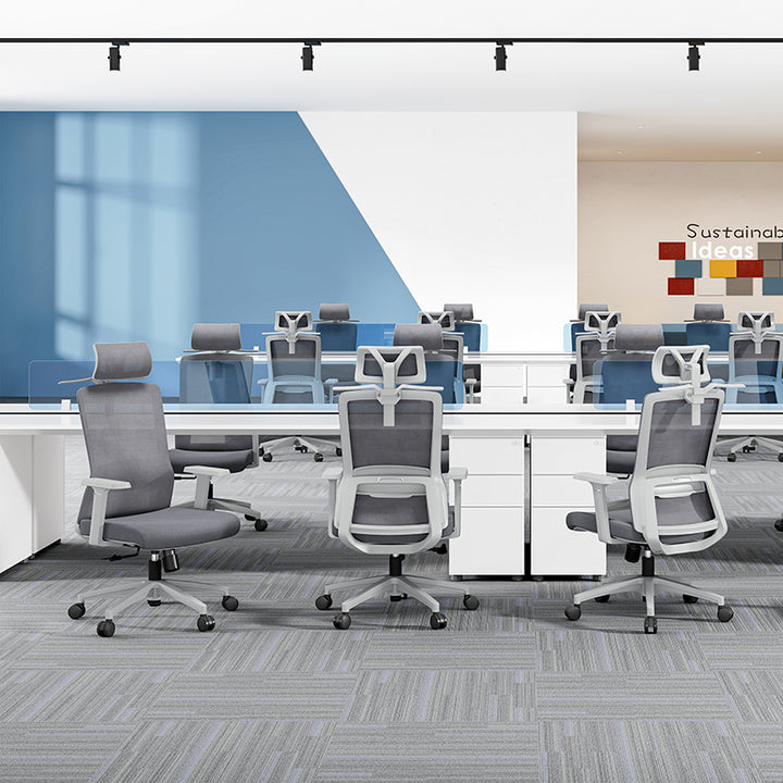 Modern Minimalist Ergonomic High-Back Desk Chair: Height-Adjustable Headrest &amp; Coat Hook - Breathable Mesh Fabric Gaming Chair For Home Office