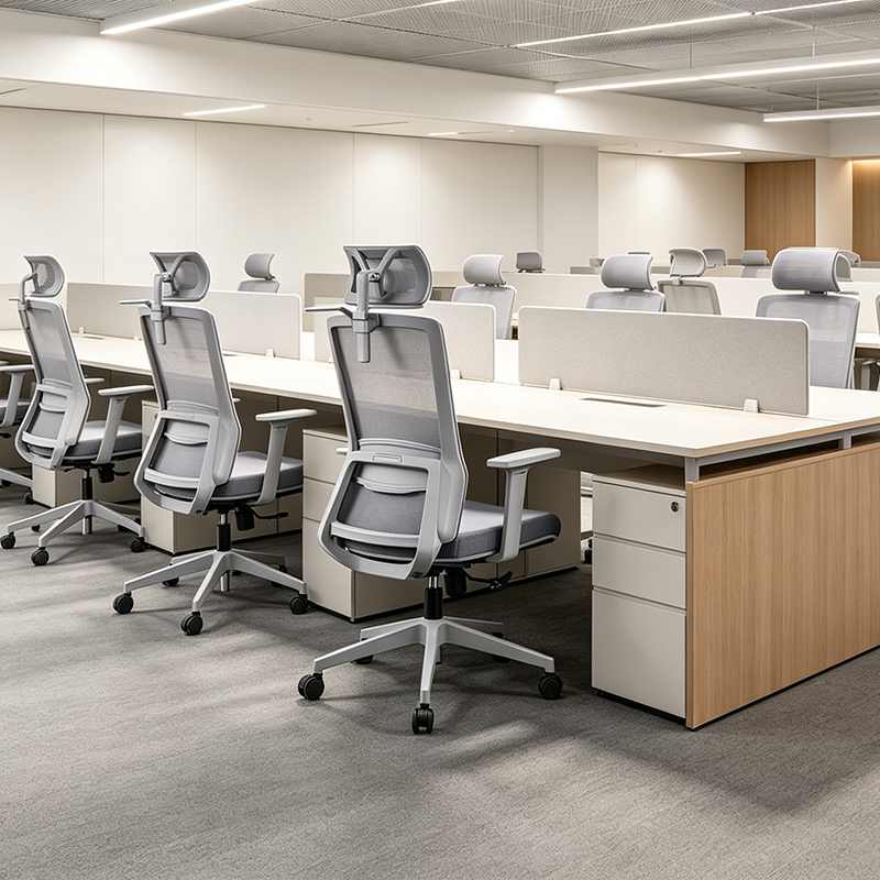 Modern Minimalist Ergonomic High-Back Desk Chair: Height-Adjustable Headrest &amp; Coat Hook - Breathable Mesh Fabric Gaming Chair For Home Office