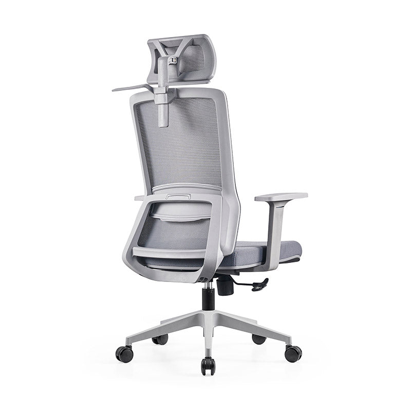 Modern Minimalist Ergonomic High-Back Desk Chair: Height-Adjustable Headrest &amp; Coat Hook - Breathable Mesh Fabric Gaming Chair For Home Office
