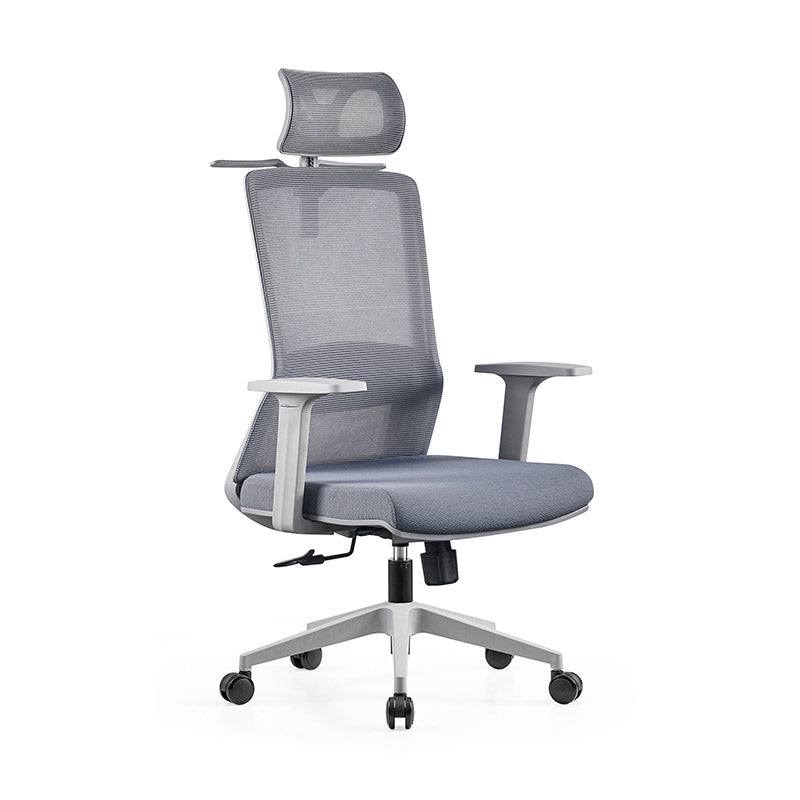 Modern Minimalist Ergonomic High-Back Desk Chair: Height-Adjustable Headrest &amp; Coat Hook - Breathable Mesh Fabric Gaming Chair For Home Office