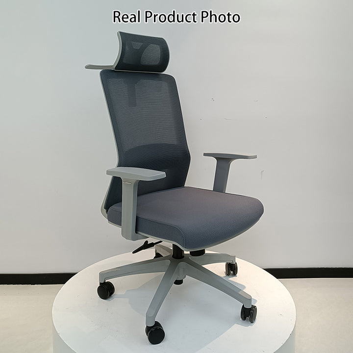 Modern Minimalist Ergonomic High-Back Desk Chair: Height-Adjustable Headrest &amp; Coat Hook - Breathable Mesh Fabric Gaming Chair For Home Office