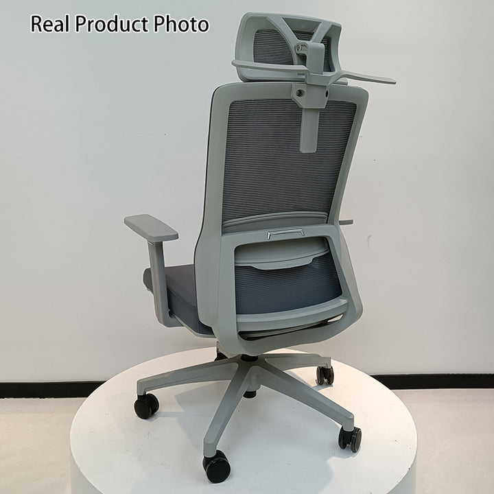 Modern Minimalist Ergonomic High-Back Desk Chair: Height-Adjustable Headrest &amp; Coat Hook - Breathable Mesh Fabric Gaming Chair For Home Office