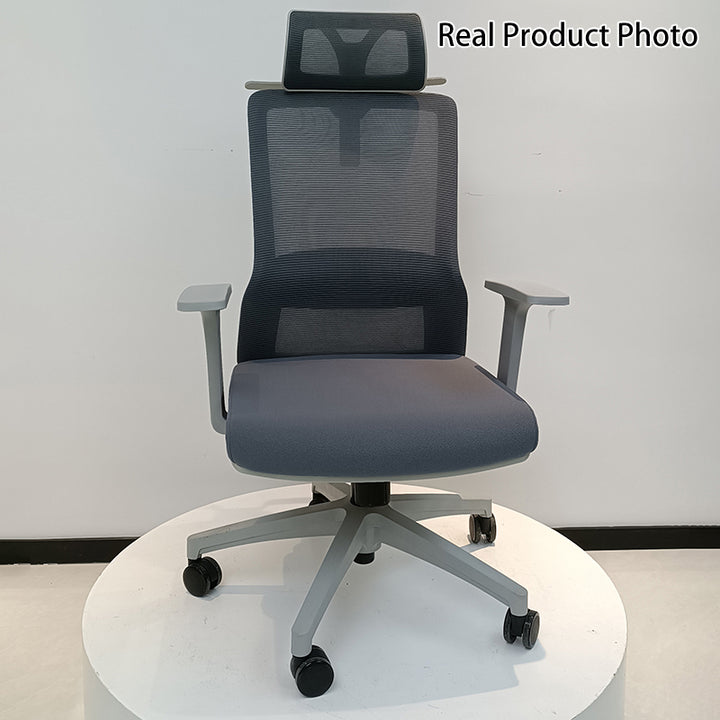 Modern Minimalist Ergonomic High-Back Desk Chair: Height-Adjustable Headrest &amp; Coat Hook - Breathable Mesh Fabric Gaming Chair For Home Office