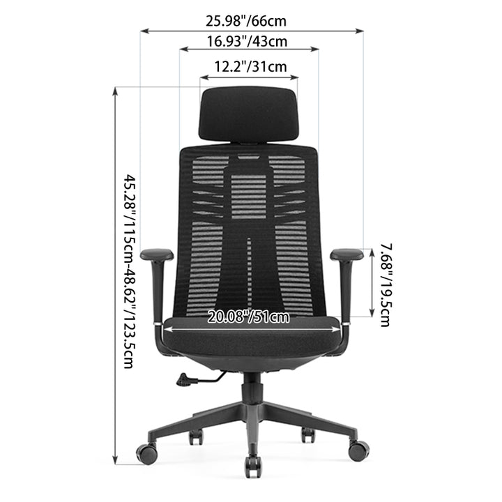 Black High-Back Ergonomic Desk Chair: Modern Minimalist Style - Adjustable Headrest Gaming Chair For Home Office