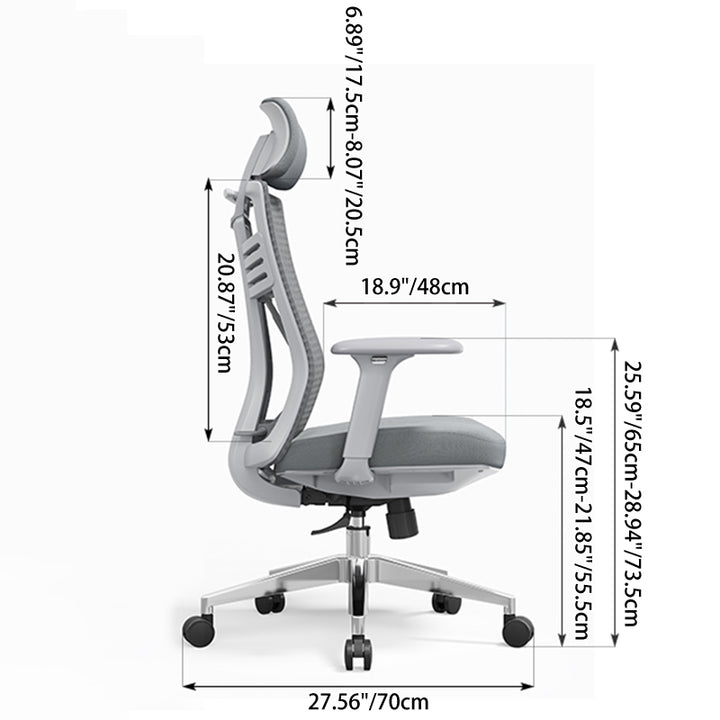Moderner minimalistischer ergonomischer Schreibtischstuhl mit hoher Rückenlehne: 4D-Armlehnen - Gaming-Stuhl mit verstellbarer Lendenwirbelstütze fürs Homeoffice 
