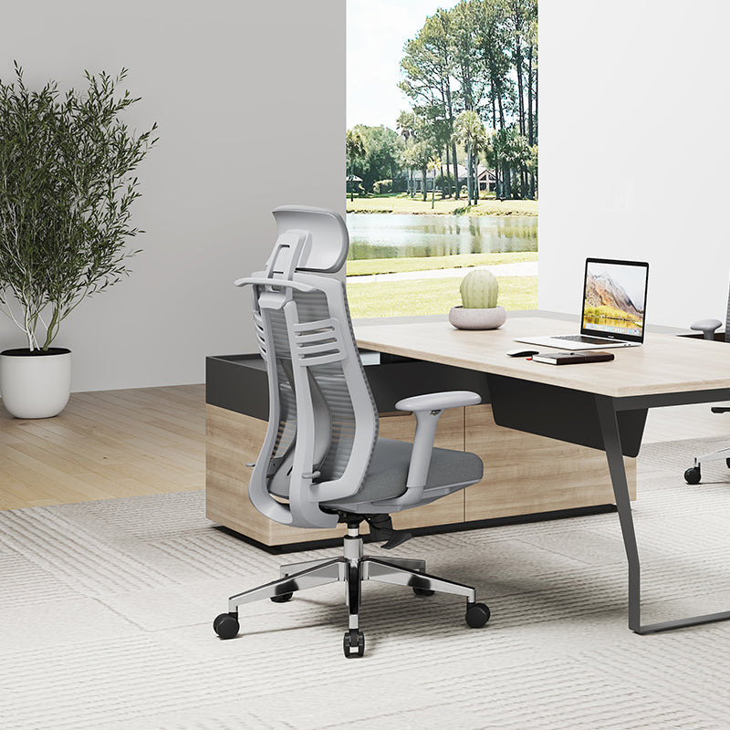 Moderner minimalistischer ergonomischer Schreibtischstuhl mit hoher Rückenlehne: 4D-Armlehnen - Gaming-Stuhl mit verstellbarer Lendenwirbelstütze fürs Homeoffice 