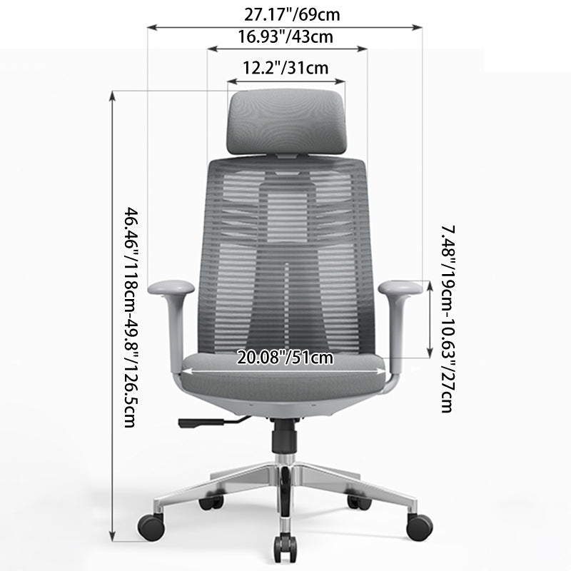 Moderner minimalistischer ergonomischer Schreibtischstuhl mit hoher Rückenlehne: 4D-Armlehnen - Gaming-Stuhl mit verstellbarer Lendenwirbelstütze fürs Homeoffice 