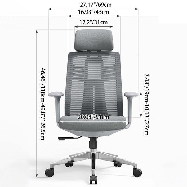 Modern Minimalist Ergonomic High-Back Desk Chair: 4D Armrests - Adjustable Lumbar Support Gaming Chair For Home Office