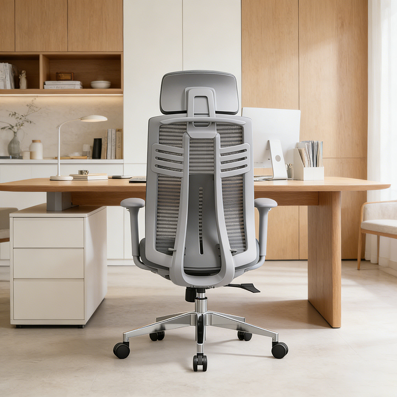 Moderner minimalistischer ergonomischer Schreibtischstuhl mit hoher Rückenlehne: 4D-Armlehnen - Gaming-Stuhl mit verstellbarer Lendenwirbelstütze fürs Homeoffice 