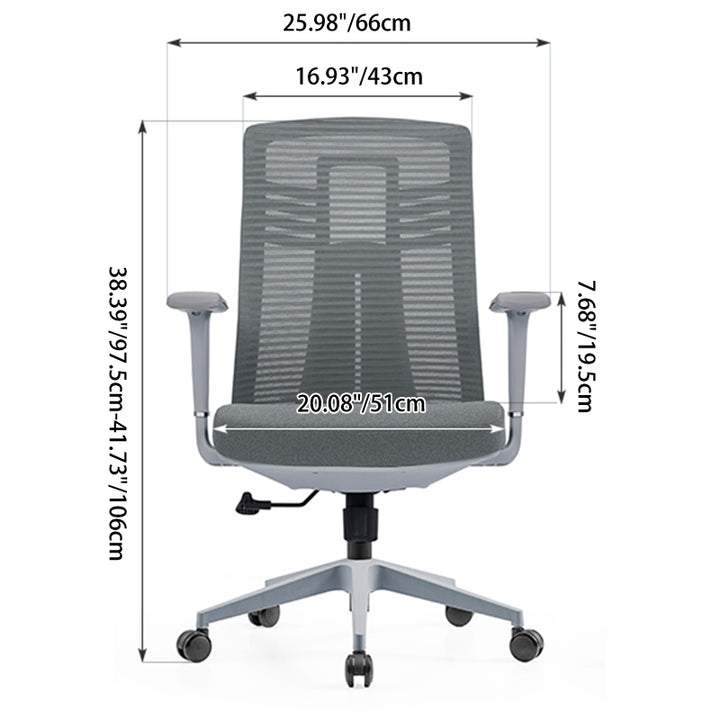 Modern Ergonomic Mid-Back Desk Chair: Breathable Mesh & Lumbar Support - Minimalist Gaming Chair For Home Office