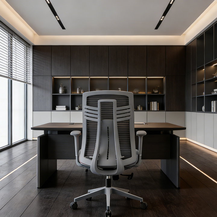 Modern Ergonomic Mid-Back Desk Chair: Breathable Mesh &amp; Lumbar Support - Minimalist Gaming Chair For Home Office