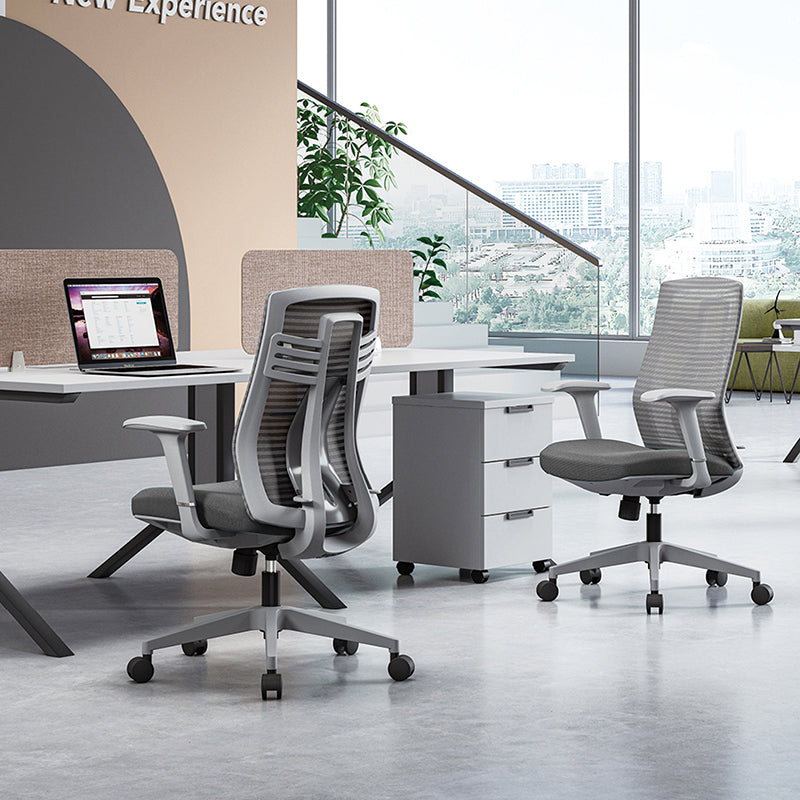 Modern Ergonomic Mid-Back Desk Chair: Breathable Mesh &amp; Lumbar Support - Minimalist Gaming Chair For Home Office
