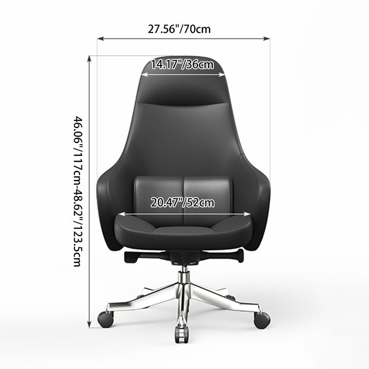Modern Ergonomic Deluxe Executive Desk Chair: Silicone-Coated Faux Leather - Minimalist Office Chair For Home Office