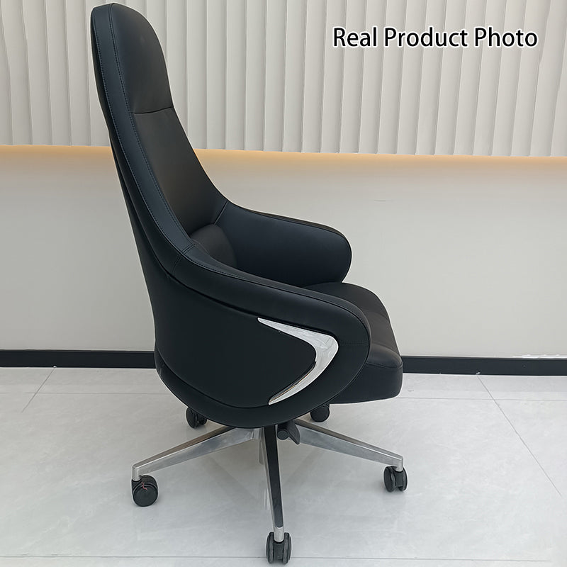 Moderner ergonomischer Deluxe-Chefsessel: Kunstleder mit Silikonbeschichtung – Minimalistischer Bürostuhl fürs Homeoffice 