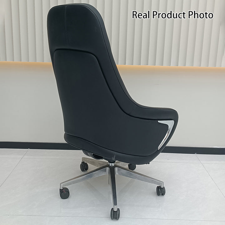 Moderner ergonomischer Deluxe-Chefsessel: Kunstleder mit Silikonbeschichtung – Minimalistischer Bürostuhl fürs Homeoffice 