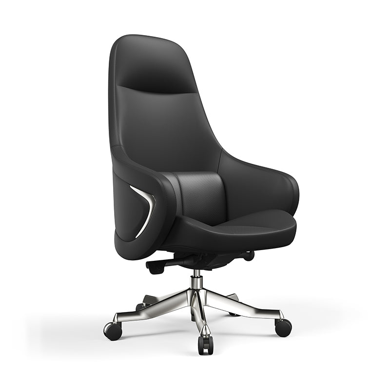 Moderner ergonomischer Deluxe-Chefsessel: Kunstleder mit Silikonbeschichtung – Minimalistischer Bürostuhl fürs Homeoffice 