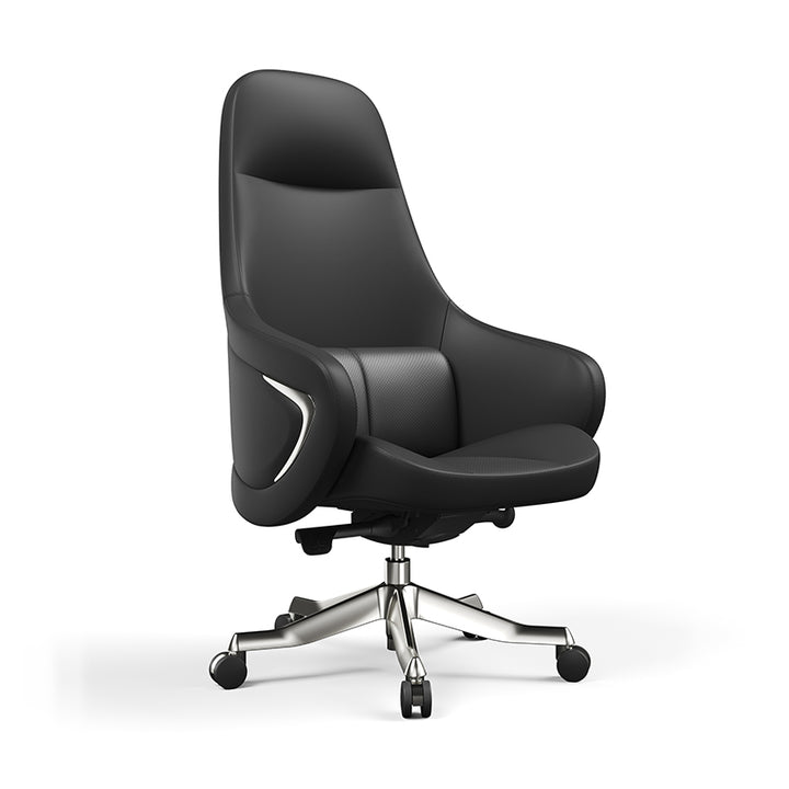 Moderner ergonomischer Deluxe-Chefsessel: Kunstleder mit Silikonbeschichtung – Minimalistischer Bürostuhl fürs Homeoffice 