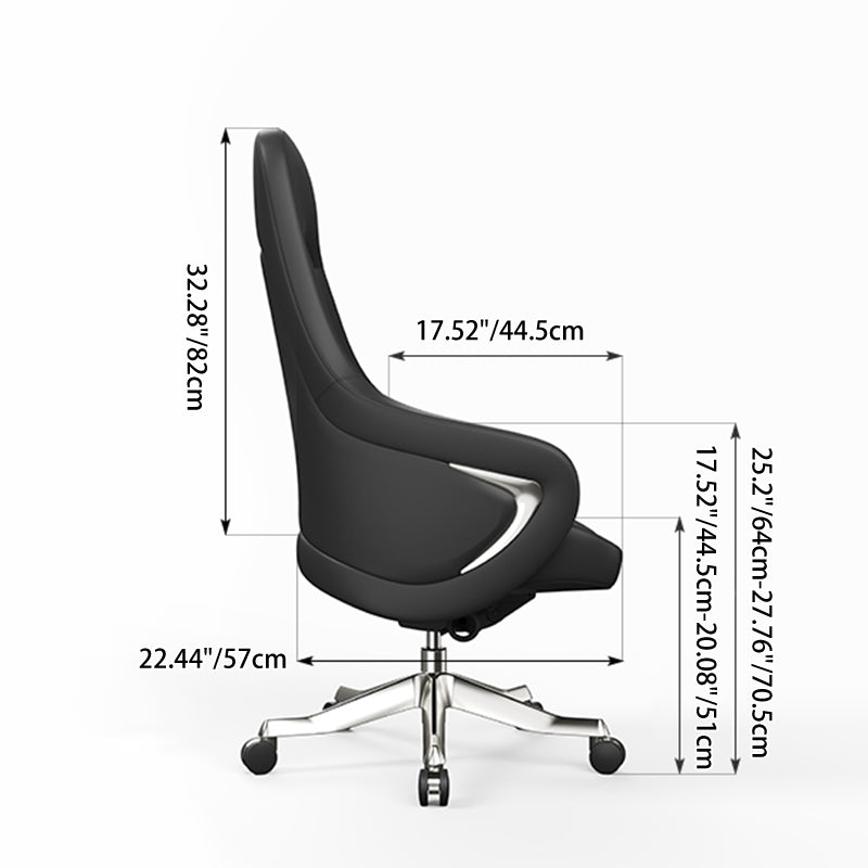 Moderner ergonomischer Deluxe-Chefsessel: Kunstleder mit Silikonbeschichtung – Minimalistischer Bürostuhl fürs Homeoffice 