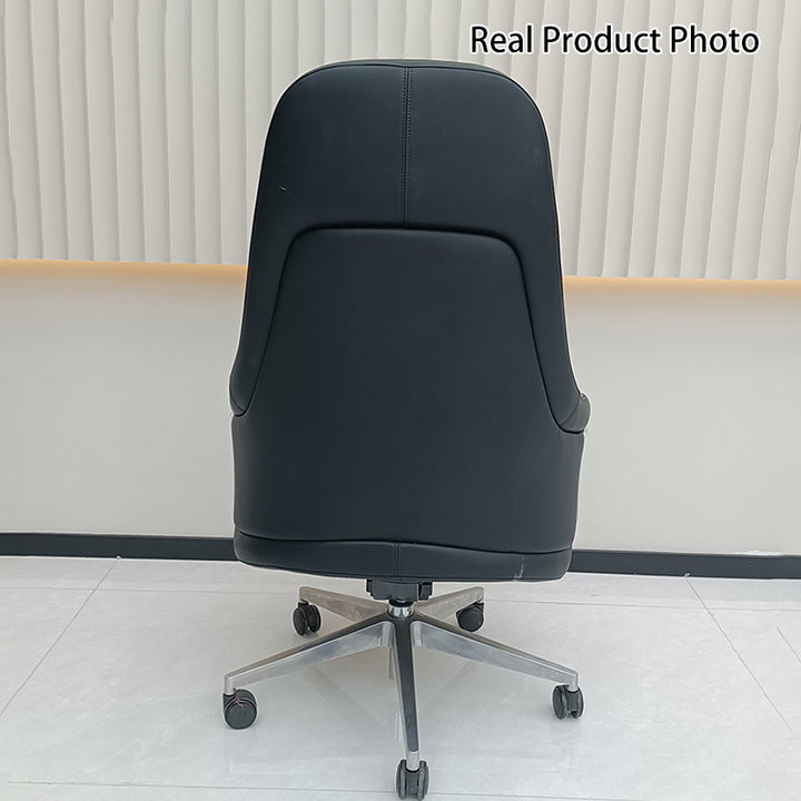 Moderner ergonomischer Deluxe-Chefsessel: Kunstleder mit Silikonbeschichtung – Minimalistischer Bürostuhl fürs Homeoffice 