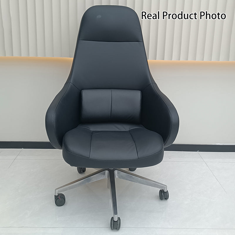 Moderner ergonomischer Deluxe-Chefsessel: Kunstleder mit Silikonbeschichtung – Minimalistischer Bürostuhl fürs Homeoffice 