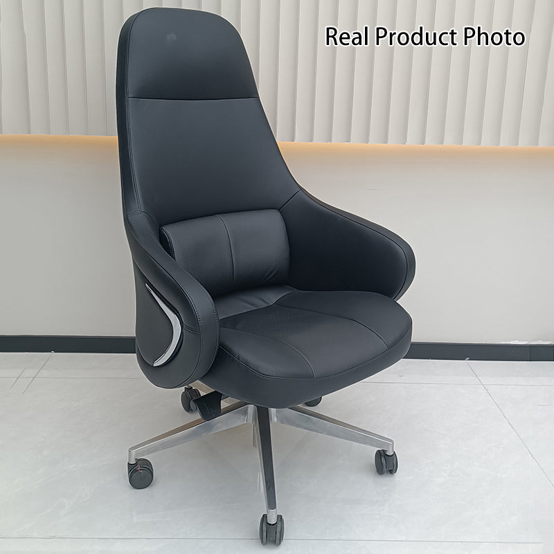 Moderner ergonomischer Deluxe-Chefsessel: Kunstleder mit Silikonbeschichtung – Minimalistischer Bürostuhl fürs Homeoffice 
